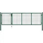 vidaXL Portail de jardin en acier vert 350 x 100 cm