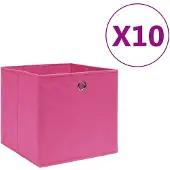 vidaXL Boîtes de rangement 10 pcs. Non tissé 28x28x28 cm Rose