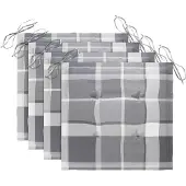 vidaXL Coussins de chaise de jardin lot de 4 carreaux gris 50x50x3 cm