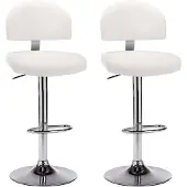 vidaXL Tabouret de bar 2 pcs. Blanc Similicuir
