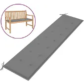 vidaXL Coussin de banc de jardin gris 200x50x4 cm tissu oxford