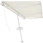 vidaXL Store sur pied Manuel rétractable 600x300 cm Crème