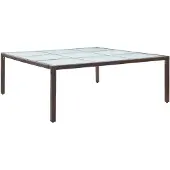 vidaXL Table à manger de jardin Marron 200x200x74 cm Résine tressée