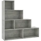 vidaXL Bibliothèque/Séparateur de pièce Gris béton Bois d'ingénierie