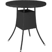 vidaXL Table de jardin noire 70x70x73 cm Poly rotin