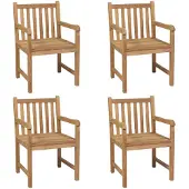 vidaXL Chaises de jardin 4 pcs. Bois massif teck