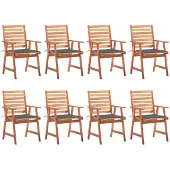 vidaXL 3078374, Terrasse, Siège rembourré, Acacia, Anthracite, Polyester, 560 mm
