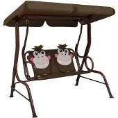 vidaXL Balancelle pour enfants Marron 115x75x110 cm Tissu