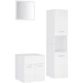 vidaXL Ensemble de meubles de salle de bain blanc en bois composite