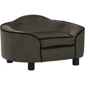 vidaXL Canapé pour chien gris foncé 67x47x36 cm peluche