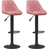 vidaXL Tabouret de bar 2 pcs velours rose