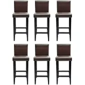 vidaXL Tabourets de bar 6 pcs. Simili cuir marron