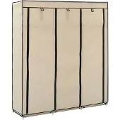 vidaXL Armoire avec compartiments et tringles Crème 150x45x175cm Tissu