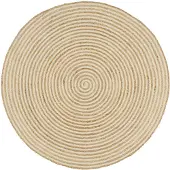 vidaXL Tapis fait à la main Jute avec design de spirale Blanc 120 cm