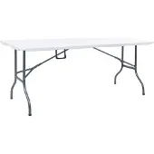 vidaXL Table de jardin pliante en PEHD 180 x 72 x 72 cm en blanc