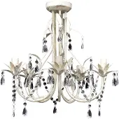 vidaXL Lustre suspendu en cristal 5 douilles d'ampoule