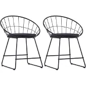 vidaXL Chaise de salle à manger 2 pcs. noir similicuir acier