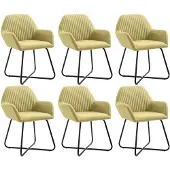 vidaXL Chaises à manger lot de 6 vert tissu277105