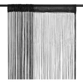 vidaXL Rideau en fils 2 pcs 100 x 250 cm Noir