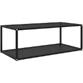 vidaXL Table basse noire 100x50x35 cm verre trempé
