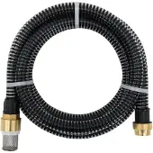vidaXL Tuyau d'aspiration avec raccords en laiton noir 1,1" 4 m PVC