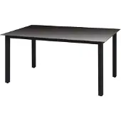 vidaXL Table à manger de jardin verre aluminium 150 x 90 x 74 cm noir