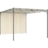 vidaXL Pavillon de jardin avec rideau latéral 4x3x2,25 m Crème
