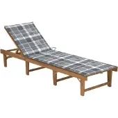 vidaXL Bain de soleil pliable avec support Acacia massif