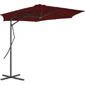 vidaXL Parasol avec mât en acier 300x230 cm rouge bordeaux