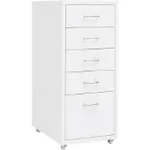 vidaXL Classeur mobile Blanc 28x41x69 cm Métal