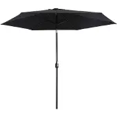 vidaXL Parasol avec mât métallique 300 cm noir