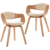 vidaXL Chaises de salle à manger 2 pcs. Bois courbé et similicuir