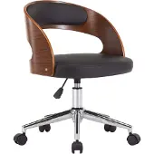 vidaXL Chaise de salle à manger Pivotante Blanc Bois courbé et similicuir