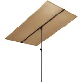vidaXL Parasol avec mât en aluminium 2x1,5 m Taupe