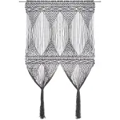 vidaXL Rideau en macramé Anthracite 140x240 cm Coton