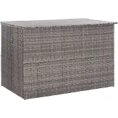 vidaXL Coffre de rangement Garden Gris 150x100x100 cm Poly rotin