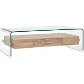 vidaXL Table basse Clair 98x45x31 cm Verre trempé