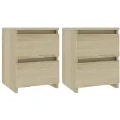 vidaXL Tables de chevet 2 pcs Chêne sonoma 30x30x40 cm Bois ingénierie