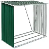vidaXL Abri de stockage de bois Acier galvanisé 163x83x154 cm Vert