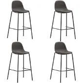 vidaXL Tabouret de bar 4 pcs. Tissu gris foncé
