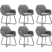 vidaXL Chaises de salle à manger 6 pcs. Tissu gris foncé