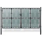 vidaXL Portail de clôture noir à une porte 300x150 cm