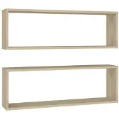 vidaXL Étagères cube murales 2 pcs chêne sonoma bois d'ingénierie