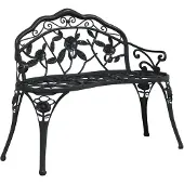 vidaXL Banc de jardin 100 cm fonte d'aluminium noir