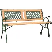 vidaXL Banc de jardin 122 cm Fonte et bois massif de sapin