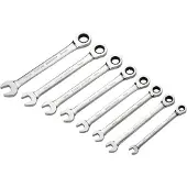 Icetoolz 41b8 Ratchet Combination Spanner Set Marron