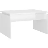 vidaXL Table basse "Hakeborn" en aggloméré blanc brillant. Dimensions (L/l/h) 68x50x38 cm