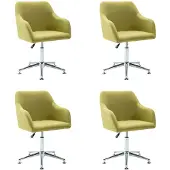 vidaXL Chaise de salle à manger pivotante 4 pcs. Vert Tissu
