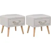 vidaXL Tables de chevet 2 pcs Blanc 40x35x40 cm Similicuir