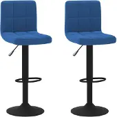 vidaXL Tabouret de bar 2 pcs. Velours bleu